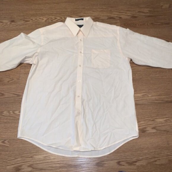 DANIEL ELLISSA New York Men's Pale Yellow Dress Shirt Long Sleeve 17.5 34-35 - Picture 3 of 9